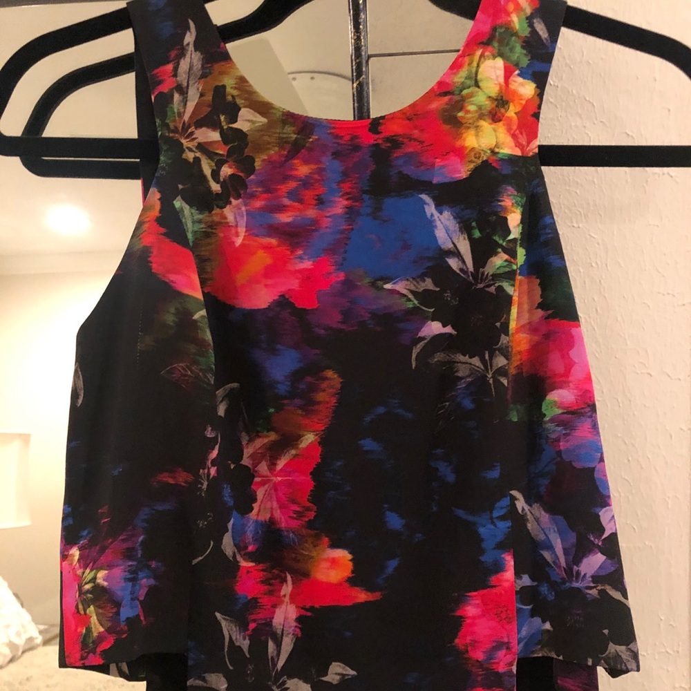 Cropped colored silk top